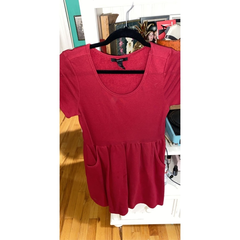 Red Skater Dress with pockets